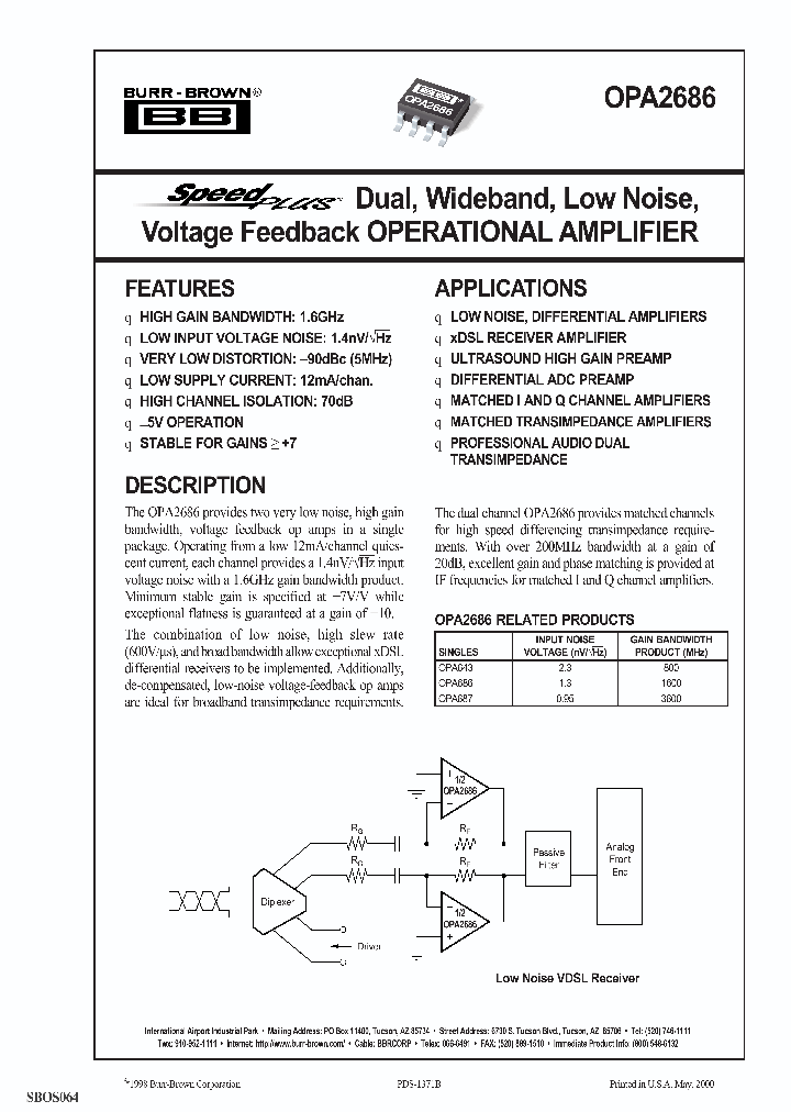 OPA2686U2K5_2249269.PDF Datasheet