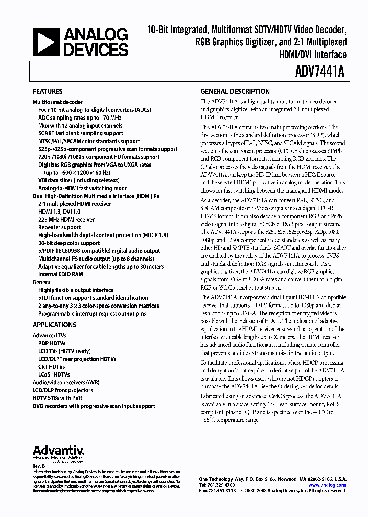ADV7441A_2255714.PDF Datasheet