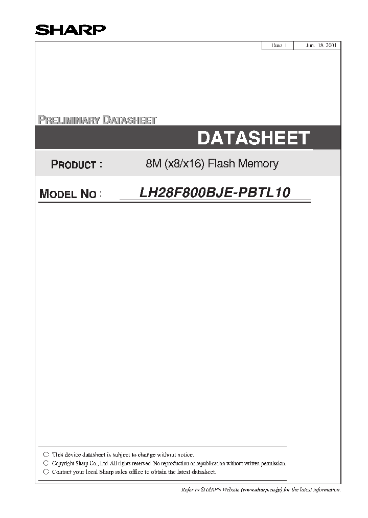 LH28F800BJE-PBTL10_2257865.PDF Datasheet