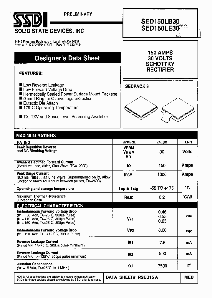 SED150LB30_2260699.PDF Datasheet