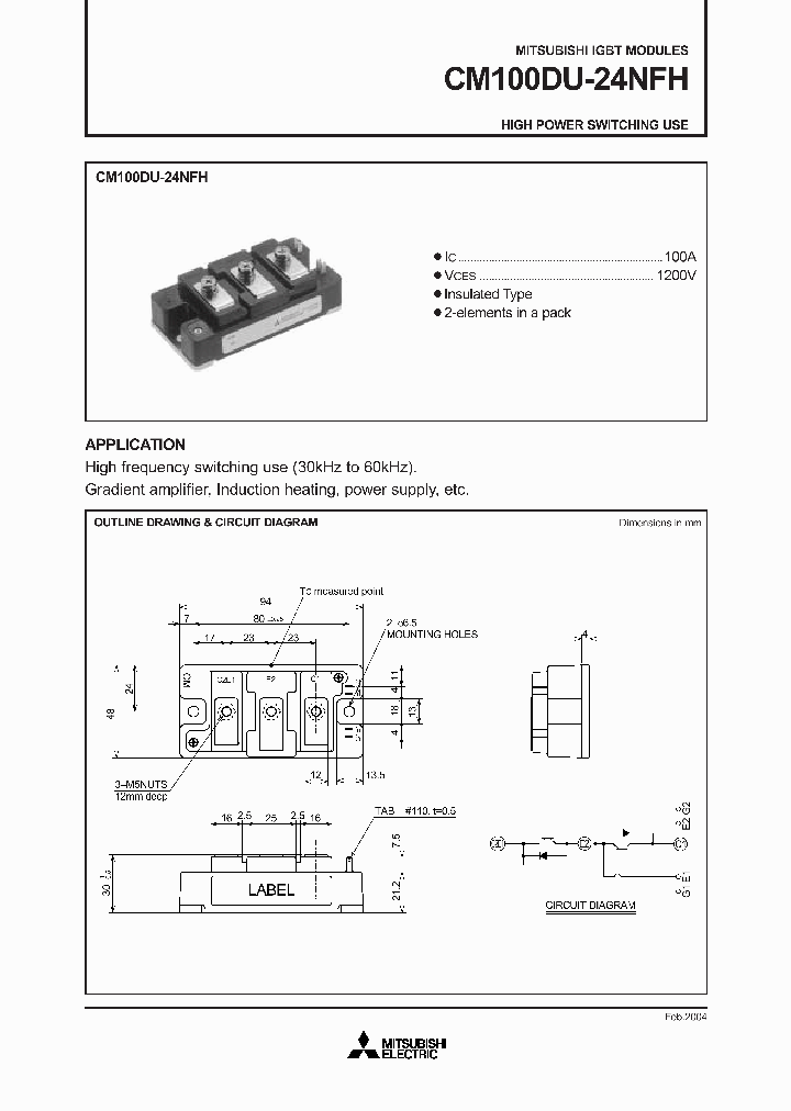CM100DU-24NFH_2264209.PDF Datasheet