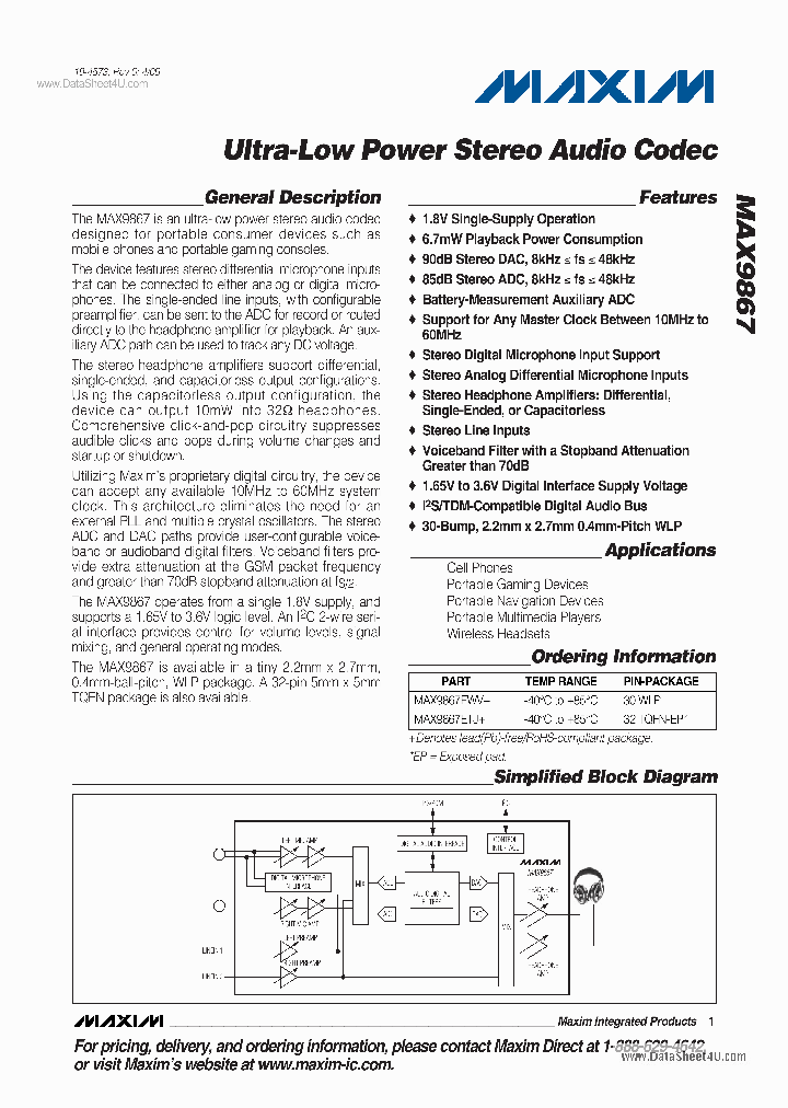 MAX9867_2272176.PDF Datasheet