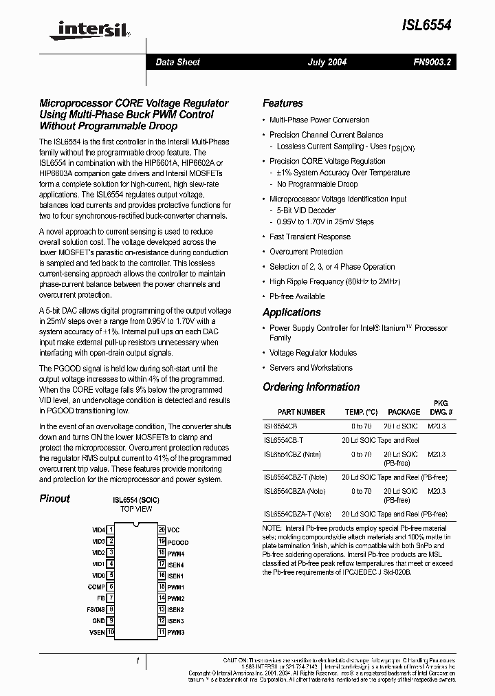 ISL6554_2299282.PDF Datasheet