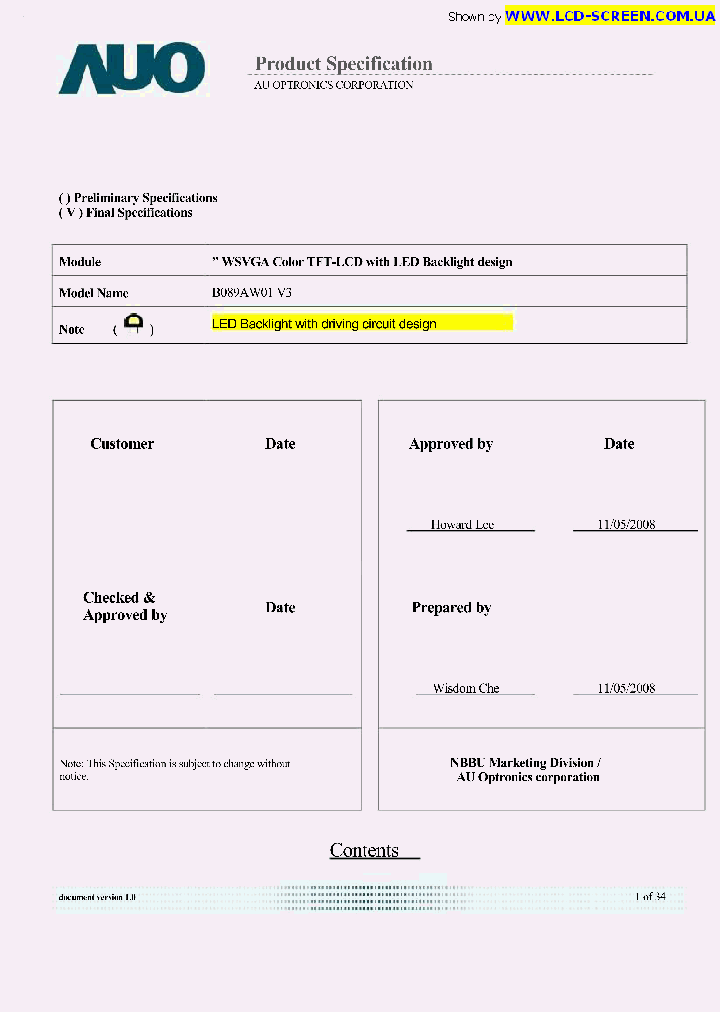 B089AW01V3_2323462.PDF Datasheet