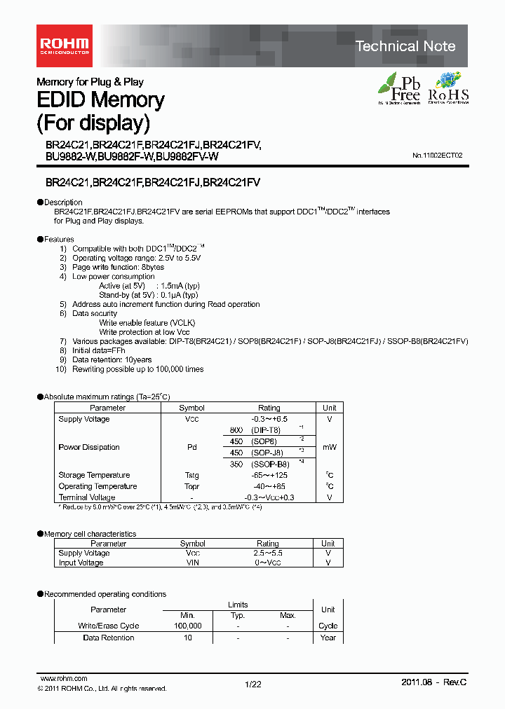 BR24C21FV_2335490.PDF Datasheet
