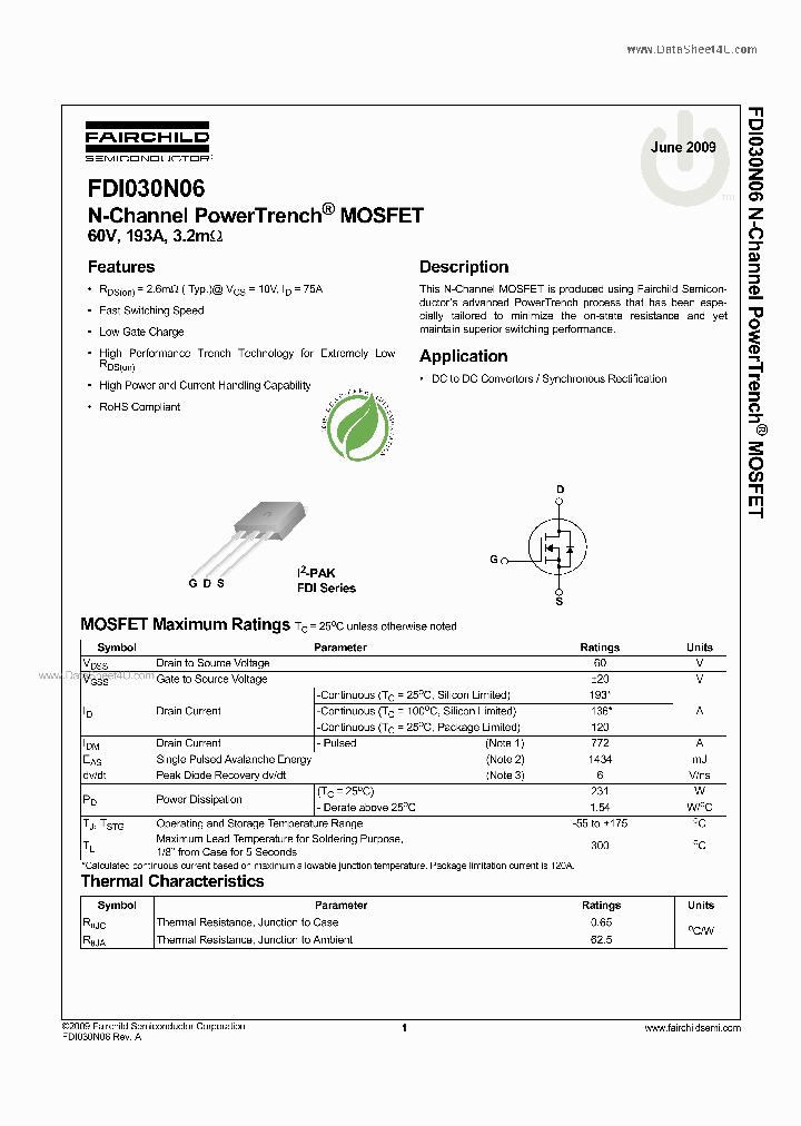 FDI030N06_2356015.PDF Datasheet