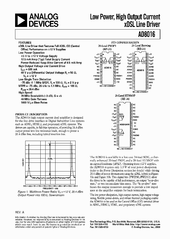 AD8016ARE-EVAL_2374950.PDF Datasheet