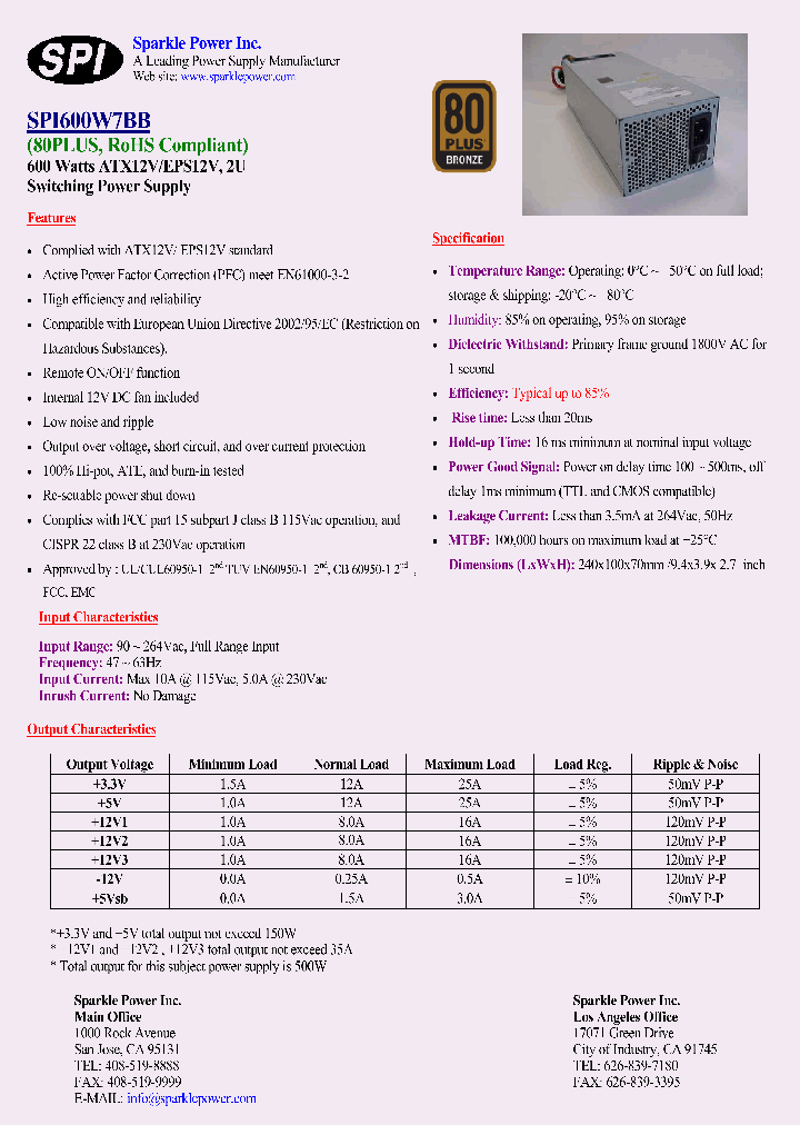 SPI600W7BB_2378930.PDF Datasheet