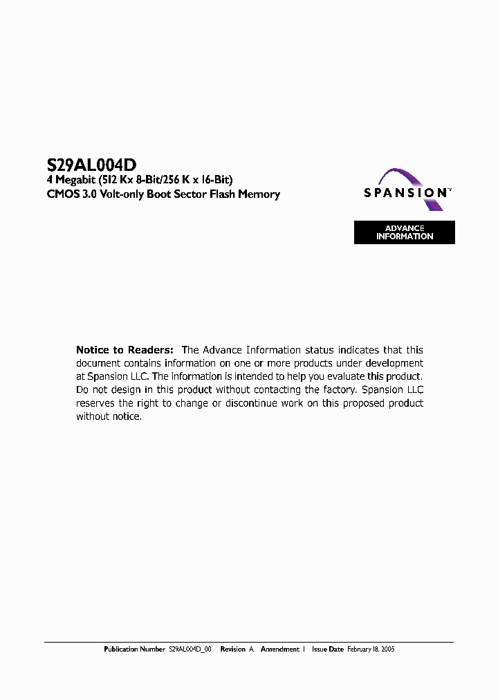 S29AL004D70MFI010_2385665.PDF Datasheet