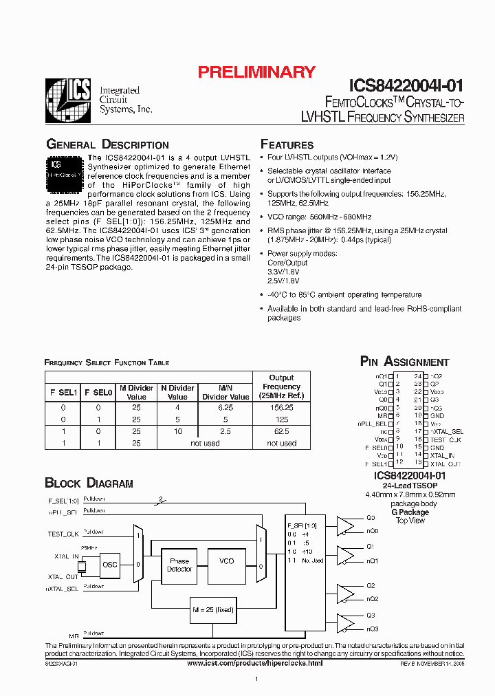 ICS8422004AGI-01LFT_2386106.PDF Datasheet