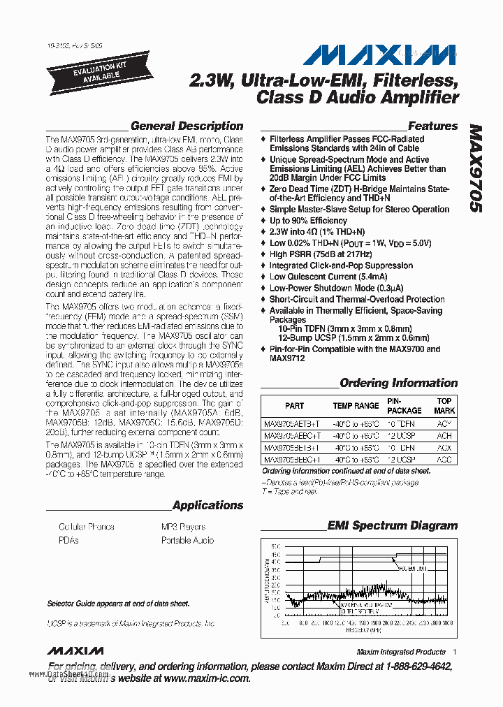 MAX9705_2435261.PDF Datasheet