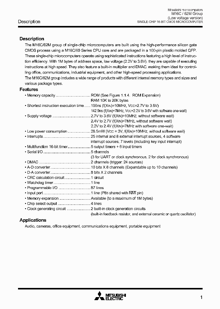 M30620MC-A18FP_2440392.PDF Datasheet