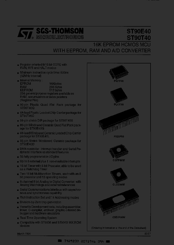 ST90E40L1ES_2438532.PDF Datasheet