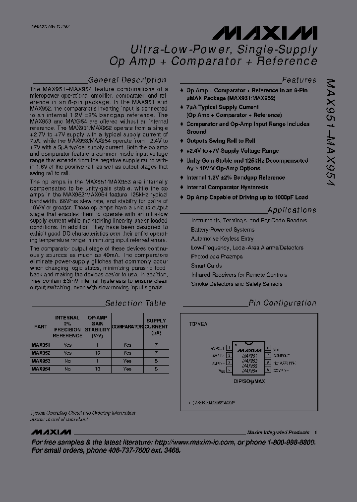 MAX951-MAX954_2465644.PDF Datasheet