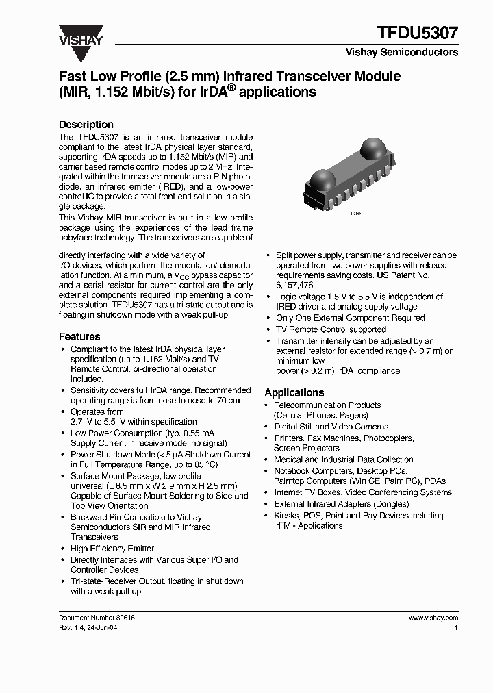 TFDU5307_2467706.PDF Datasheet
