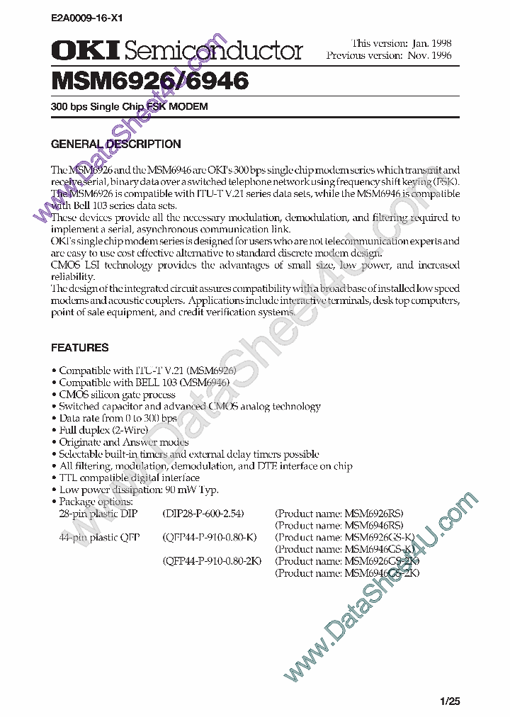 MSM6946_2486975.PDF Datasheet