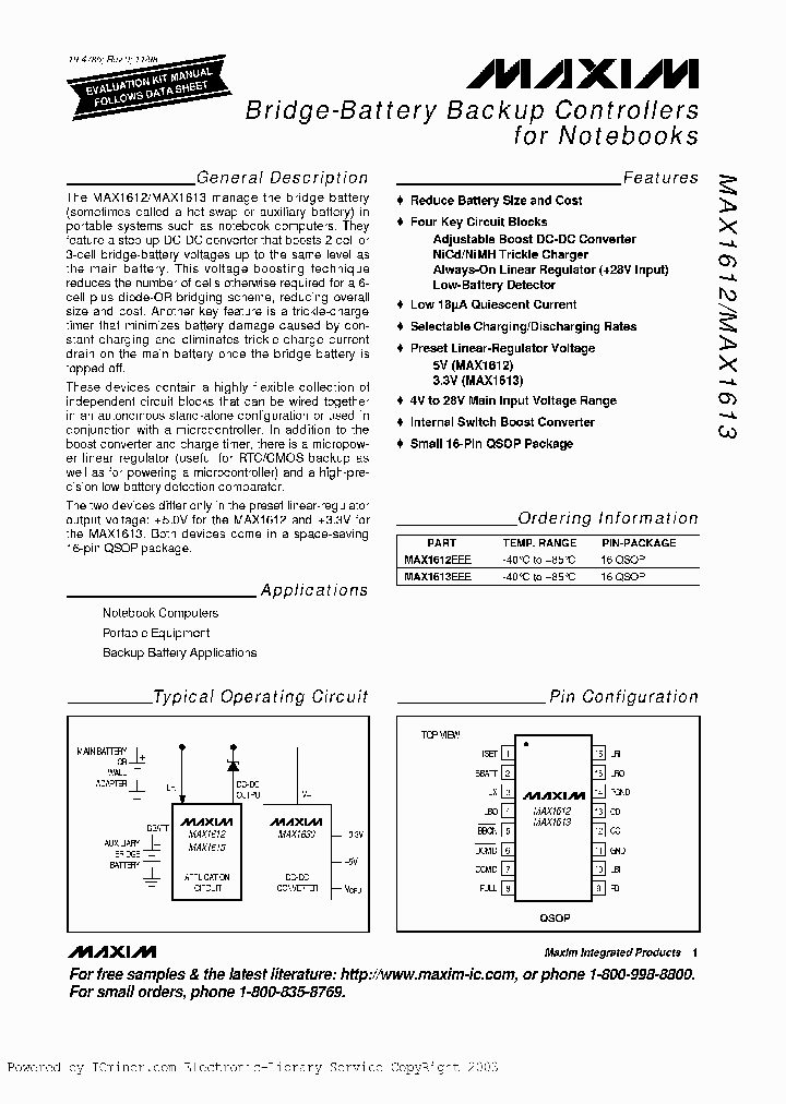MAX1612MAX1613_2509775.PDF Datasheet