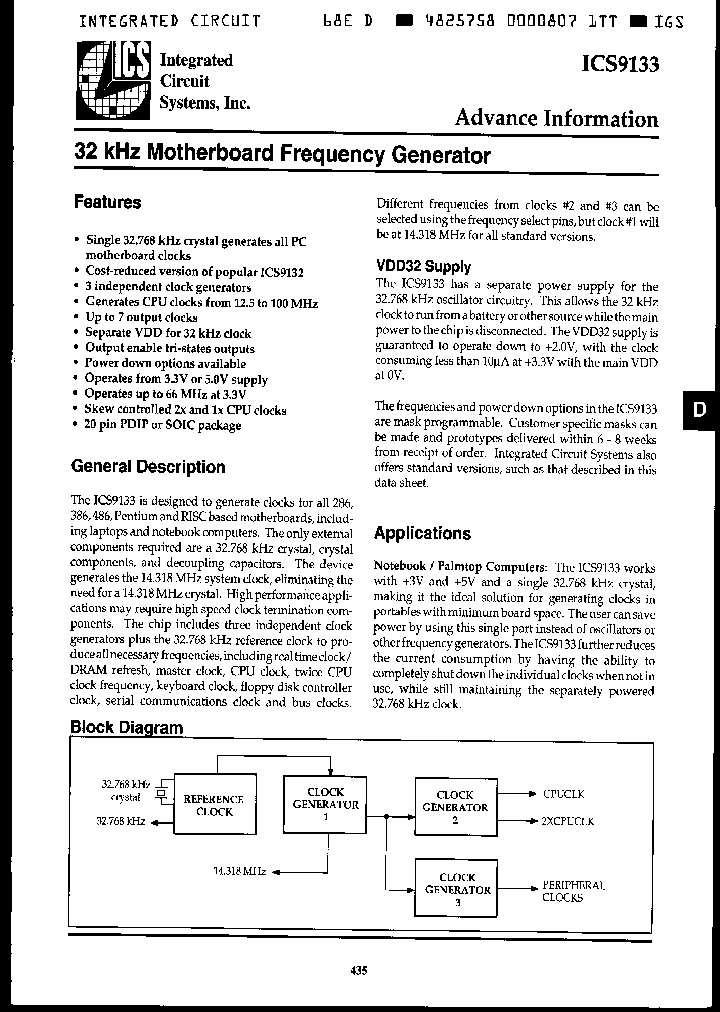 ICS9133-01CN20_2514638.PDF Datasheet