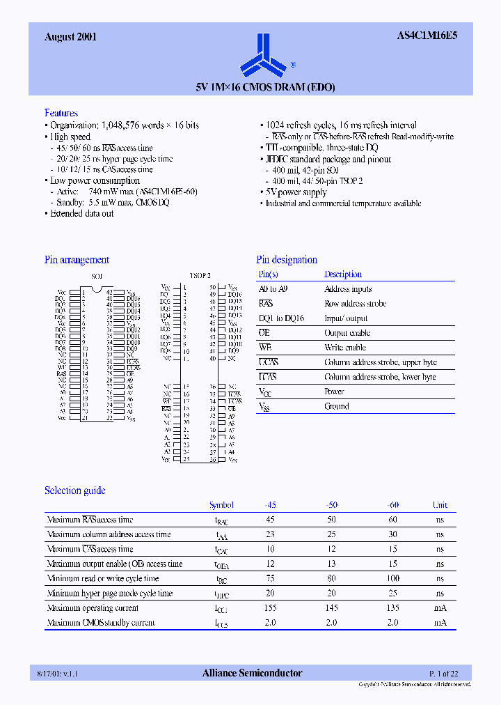 AS4C1M16E5-60TC_2534927.PDF Datasheet