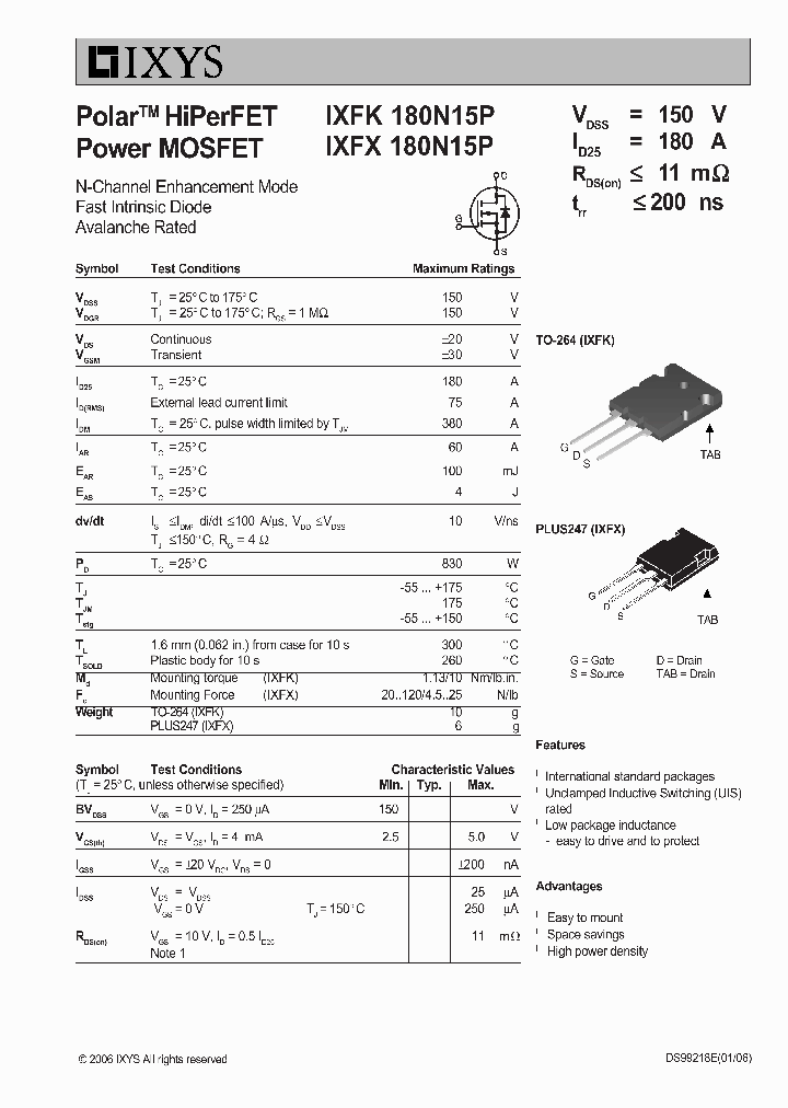 IXFX180N15P_2535775.PDF Datasheet