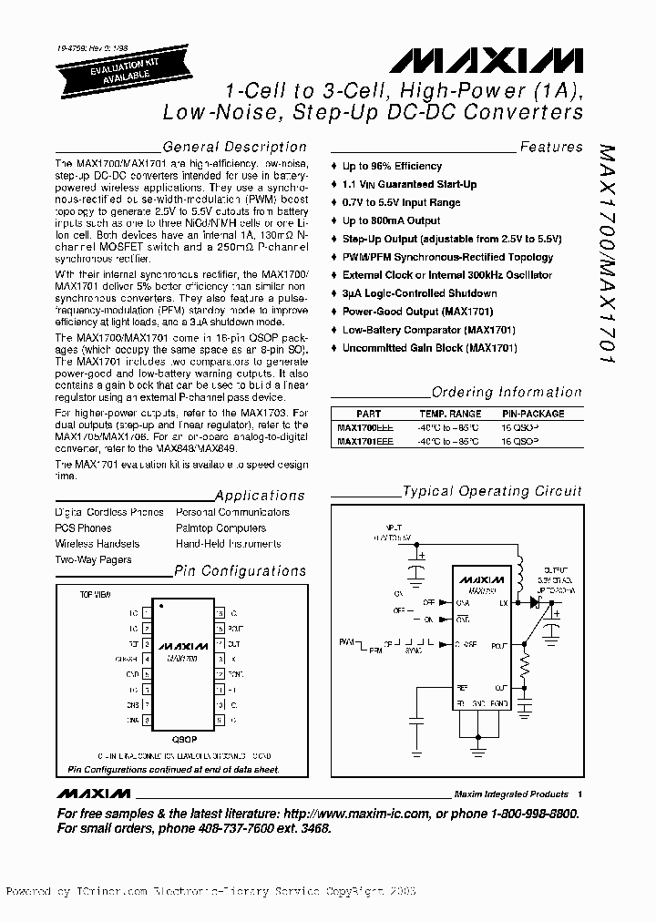 MAX1700MAX1701_2539673.PDF Datasheet