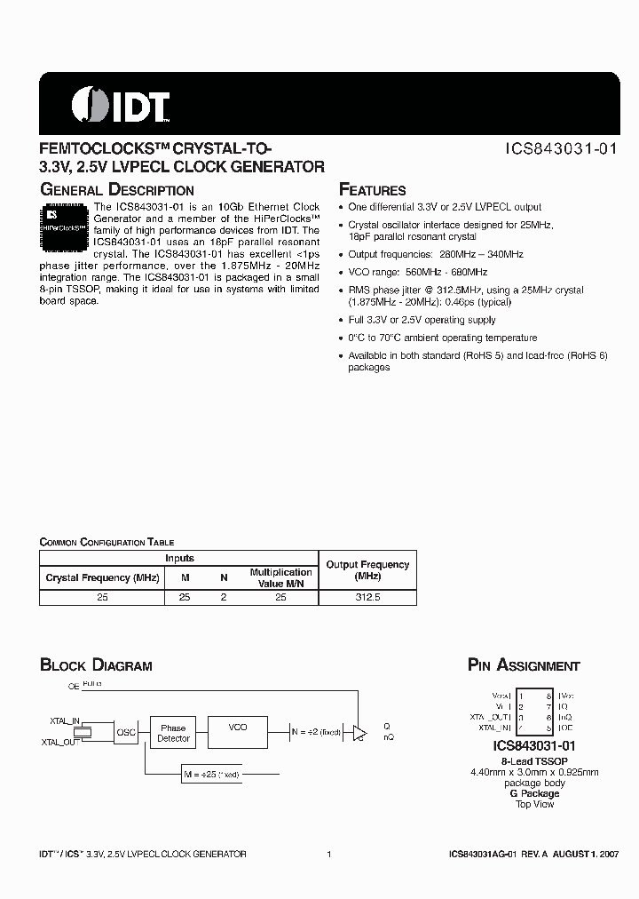ICS843031AG-01LFT_2546519.PDF Datasheet