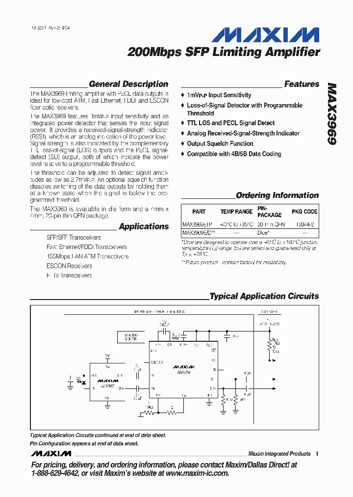 MAX3969_2593260.PDF Datasheet