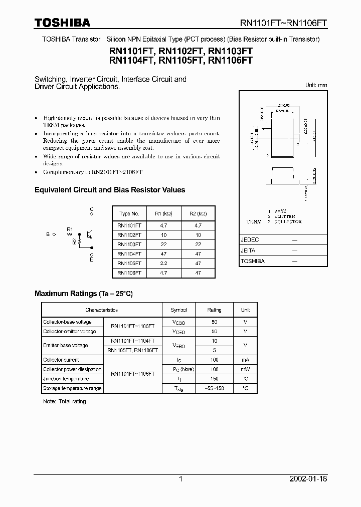 RN1101FT_2593558.PDF Datasheet