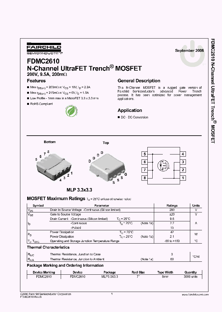 FDMC2610_2593474.PDF Datasheet
