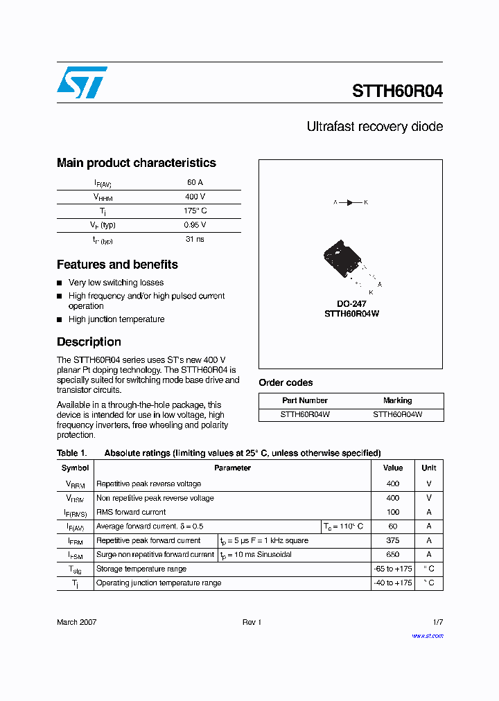 STTH60R04W_2595768.PDF Datasheet