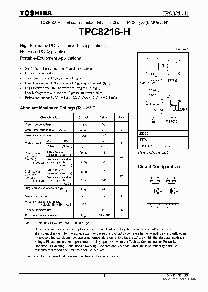 TPC8216-H_2603748.PDF Datasheet