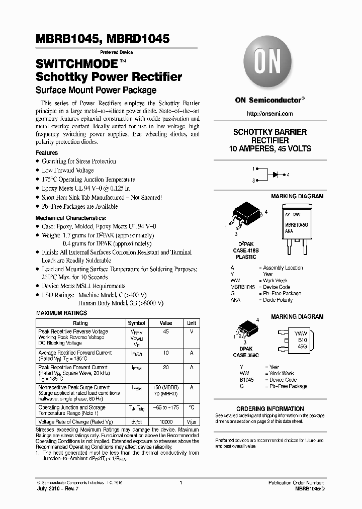 MBRD1045_2610244.PDF Datasheet