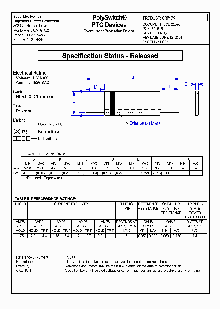 SRP175_2614276.PDF Datasheet