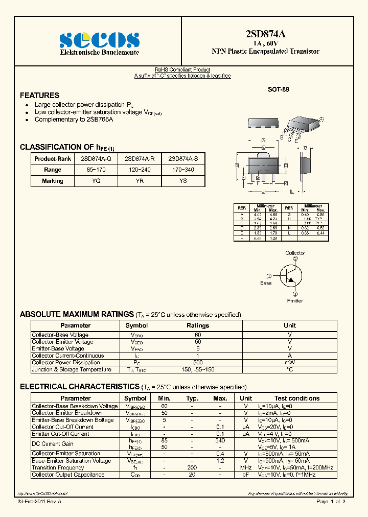 2SD874A_2620657.PDF Datasheet