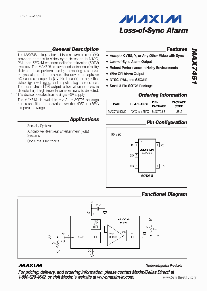 MAX7461_2648332.PDF Datasheet