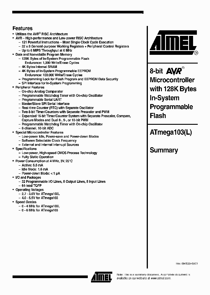 ATMEGA103L_2657240.PDF Datasheet