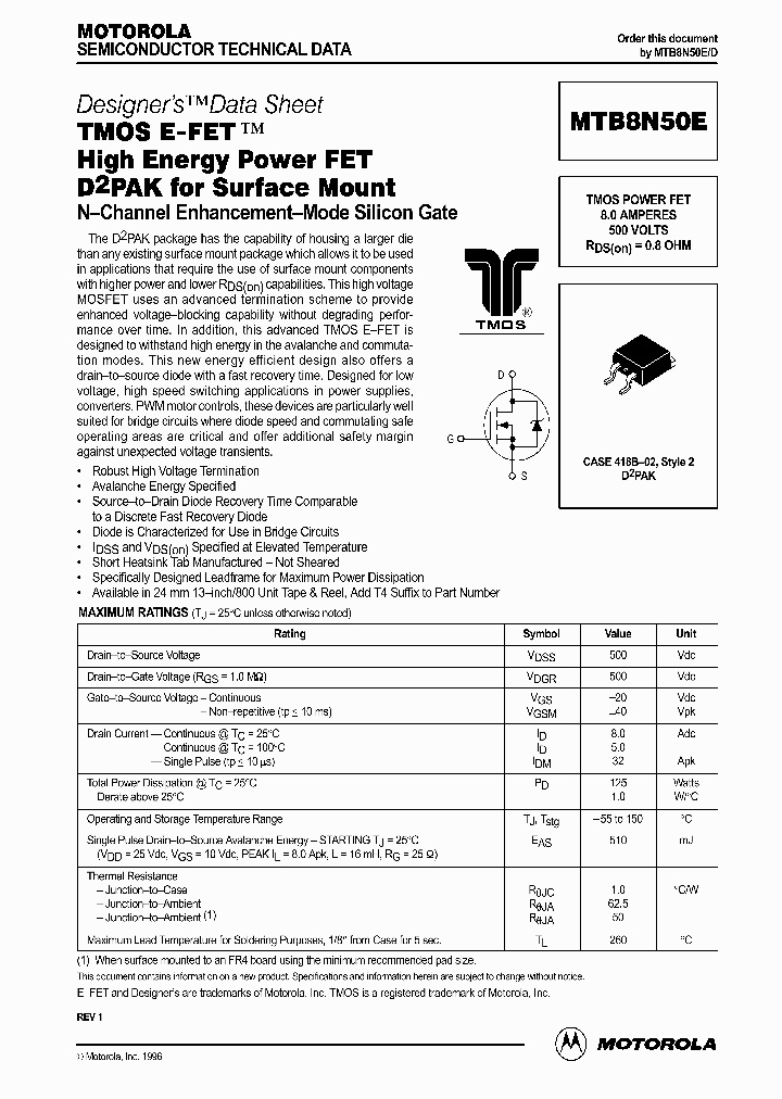 MTB8N50E-D_2666363.PDF Datasheet