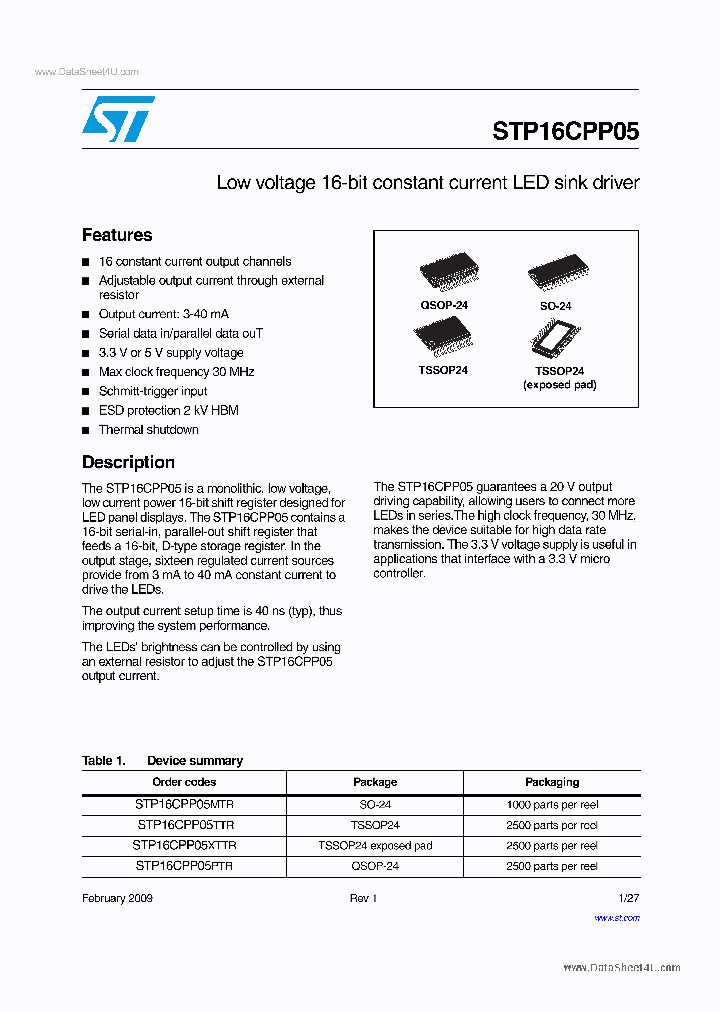 STP16CPP05_2667707.PDF Datasheet