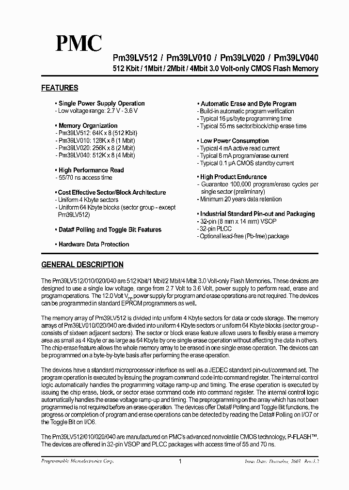 PM39LV010_2670061.PDF Datasheet