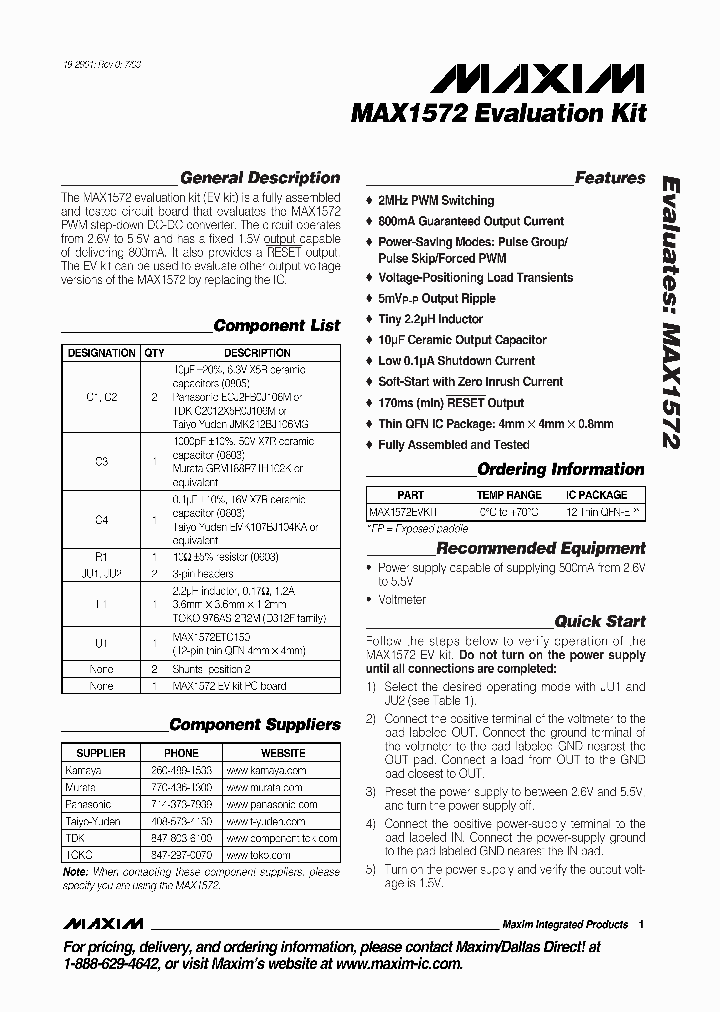 MAX1572EVKIT_2673771.PDF Datasheet