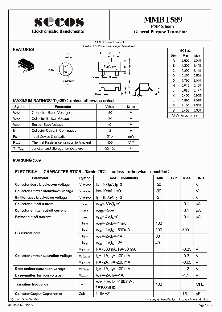 MMBT589_2684368.PDF Datasheet