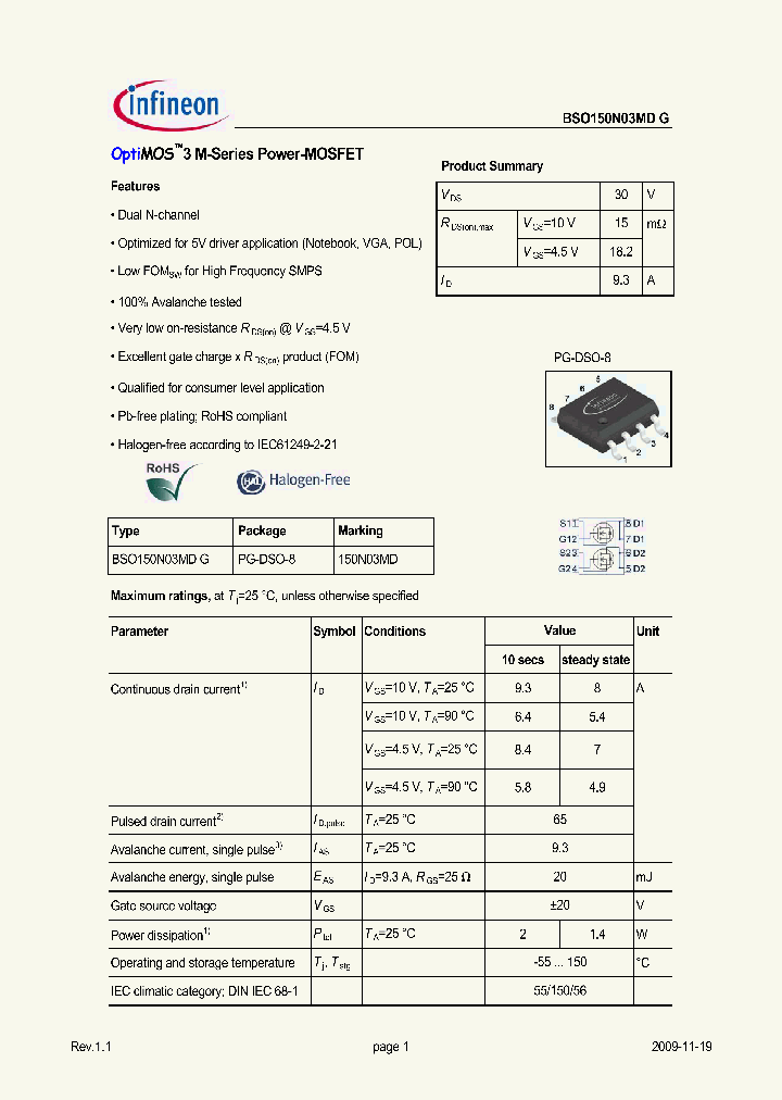 BSO150N03MDG_2698411.PDF Datasheet