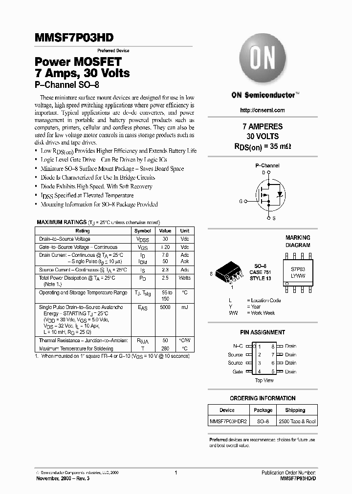MMSF7P03HD-D_2699620.PDF Datasheet