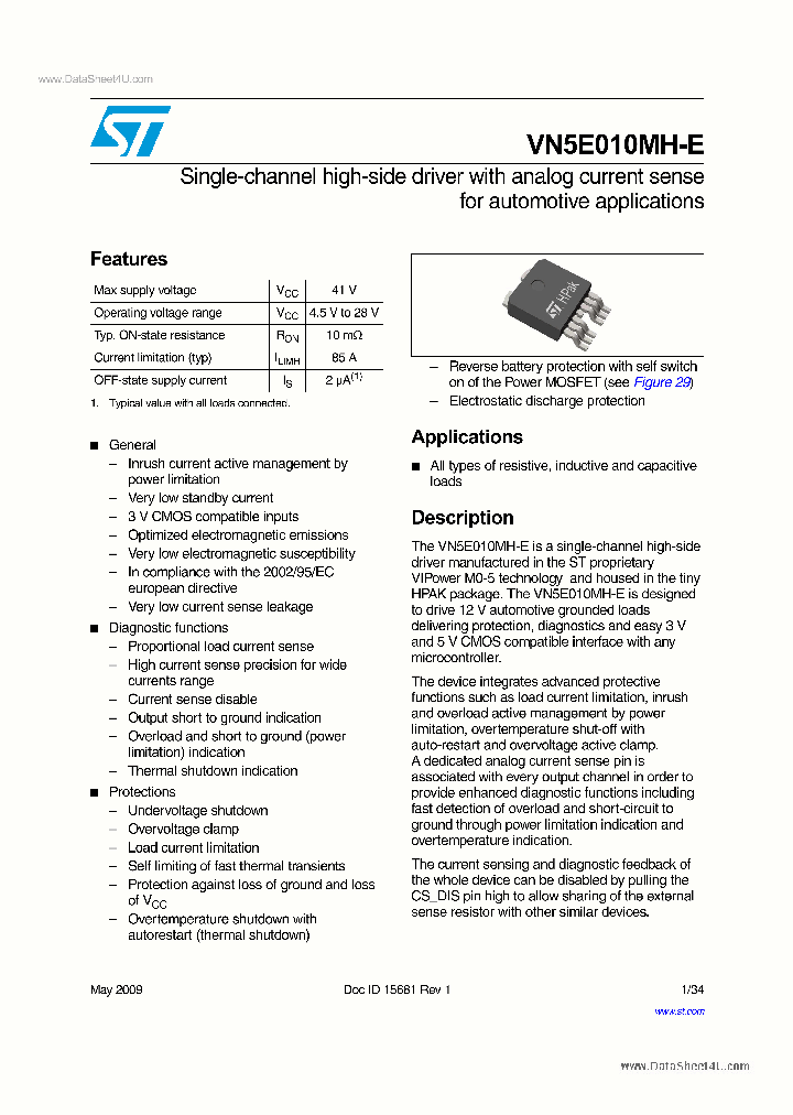 VN5E010MH-E_2706450.PDF Datasheet