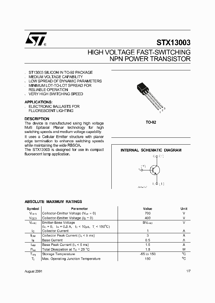 STX13003_2715204.PDF Datasheet