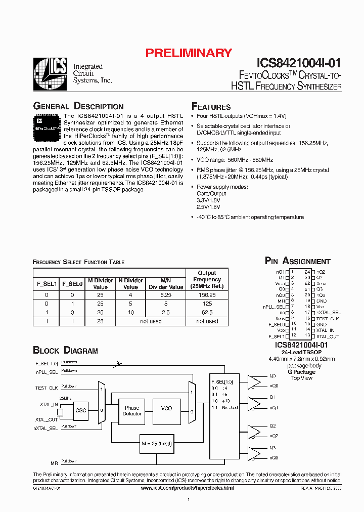 ICS8421004I-01_2715370.PDF Datasheet