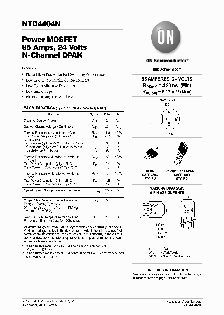 NTD4404N_2725461.PDF Datasheet
