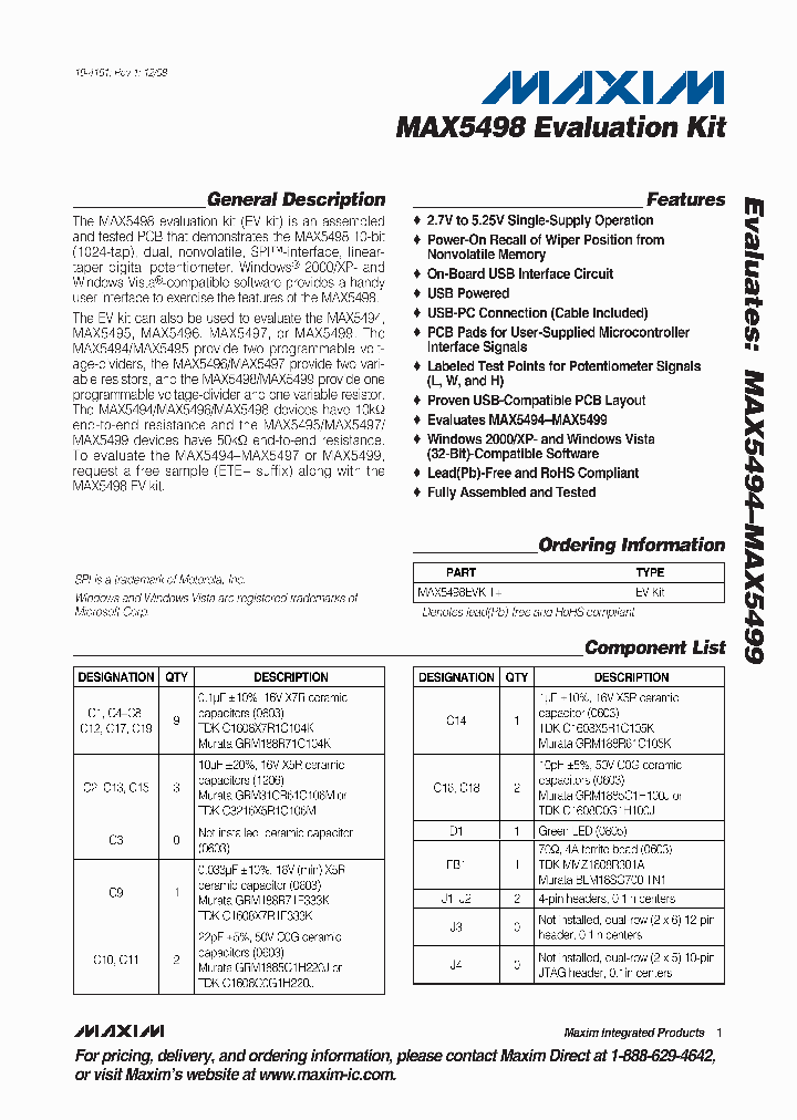 MAX5498EVKIT_2730174.PDF Datasheet