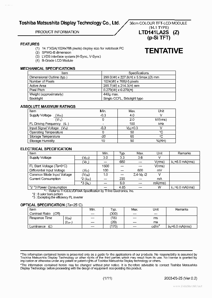 LTD141LA2S_2732944.PDF Datasheet