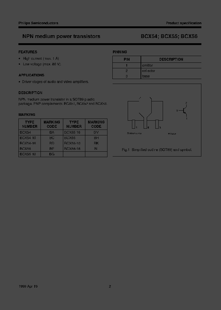 BCX54-16TR_2734045.PDF Datasheet